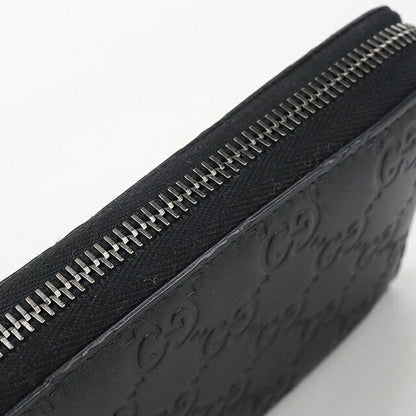 中古 グッチ 長財布ラウンドファスナー メンズ ブランド GUCCI グッチシマ  レザー 244994 ブラック USDGU121417011