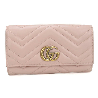 中古 グッチ 長財布二折 レディース ブランド GUCCI ダブルG コンチネンタルウォレット レザー 443436 ピンク USDGU121418011