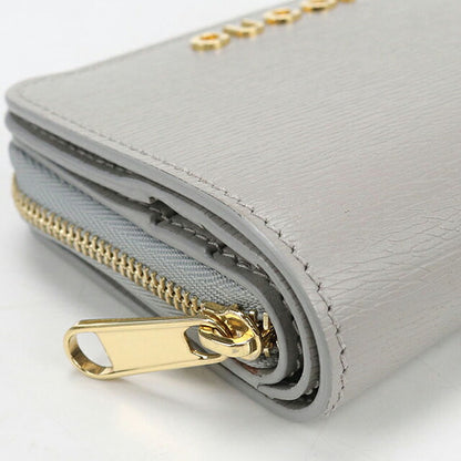 中古 グッチ 二つ折り財布 二折財布 コンパクト レディース ブランド GUCCI グッチ スクリプト ミニ ウォレット レザー 772639 グレー USDGU121430011