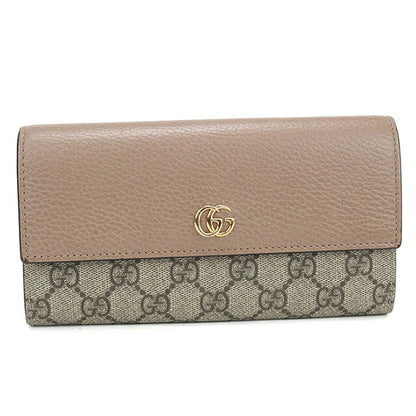 中古 グッチ 長財布二折 レディース ブランド GUCCI バイカラー コンチネンタルウォレット  735594 ベージュ USDGU121431011