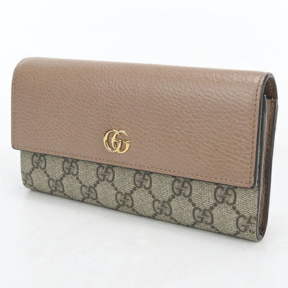 中古 グッチ 長財布二折 レディース ブランド GUCCI バイカラー コンチネンタルウォレット  735594 ベージュ USDGU121431011
