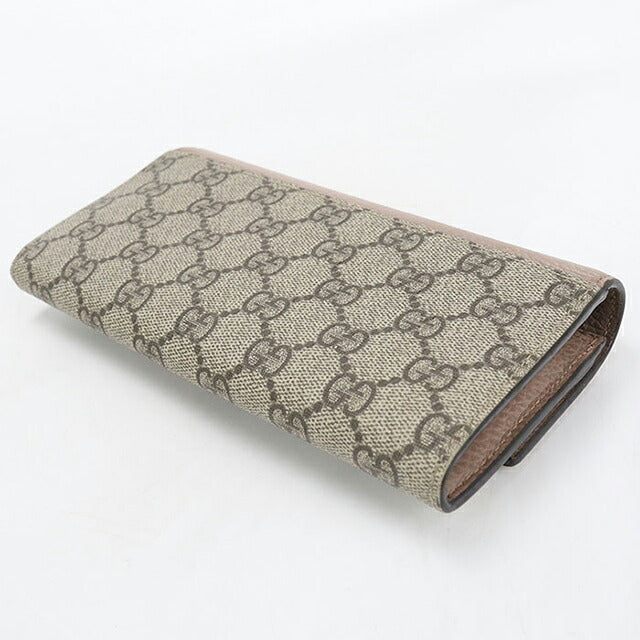 中古 グッチ 長財布二折 レディース ブランド GUCCI バイカラー コンチネンタルウォレット  735594 ベージュ USDGU121431011