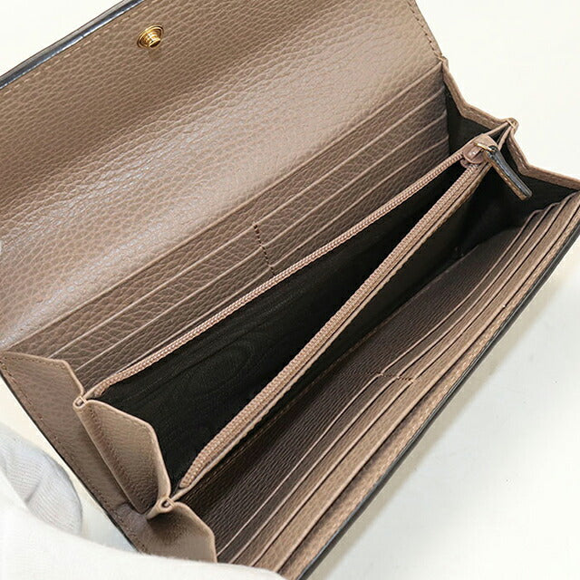中古 グッチ 長財布二折 レディース ブランド GUCCI バイカラー コンチネンタルウォレット  735594 ベージュ USDGU121431011
