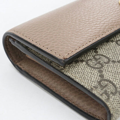 中古 グッチ 長財布二折 レディース ブランド GUCCI バイカラー コンチネンタルウォレット  735594 ベージュ USDGU121431011