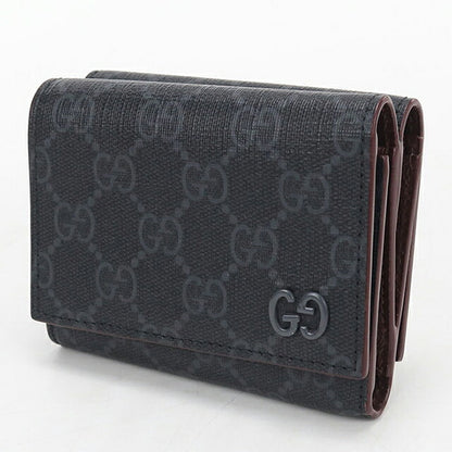 Used Gucci tri-fold wallet tri-fold wallet compact ladies brand GUCCI GG Supreme 769225 black USDGU121439011