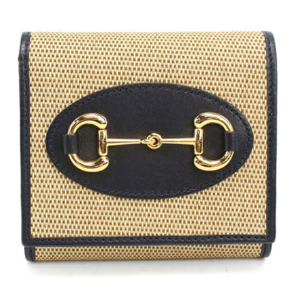 二手 Gucci 双折钱包 双折钱包 紧凑型女士品牌 GUCCI GUCCI 1955 马衔双折钱包 621891 米色 USDGU121527011