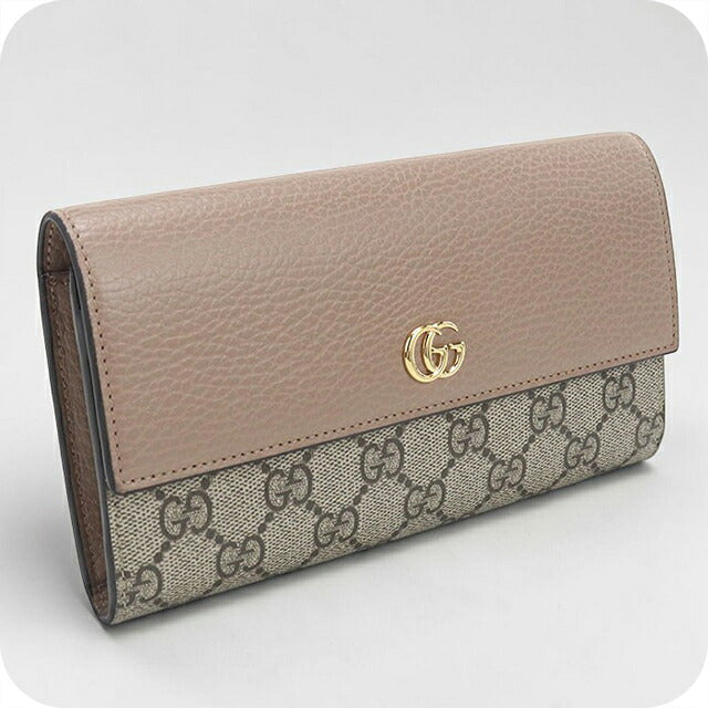 二手古驰长钱包双折女士品牌GUCCI双G双色欧陆钱包456116米色USDGU121557011