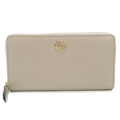 Used Gucci long wallet round zipper ladies brand GUCCI Double G zip around wallet leather 456117 Beige USDGU121572011