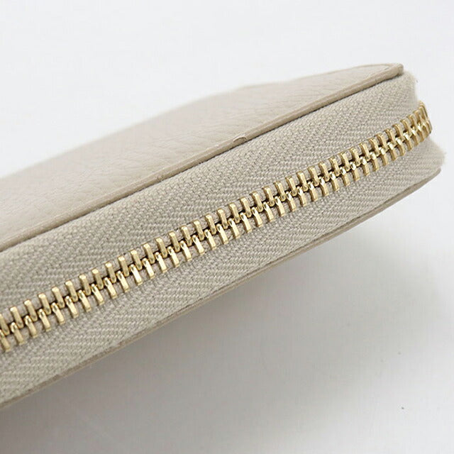Used Gucci long wallet round zipper ladies brand GUCCI Double G zip around wallet leather 456117 Beige USDGU121572011