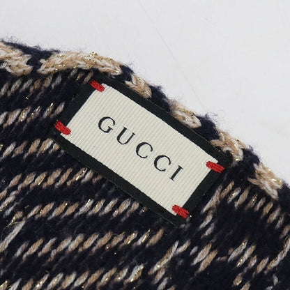 中古 グッチ マフラー レディース ブランド GUCCI ネイビー 小物 USDGU85194011