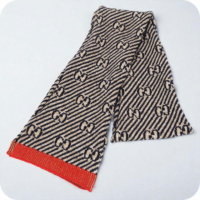 中古 グッチ マフラー レディース ブランド GUCCI ネイビー 小物 USDGU85194011