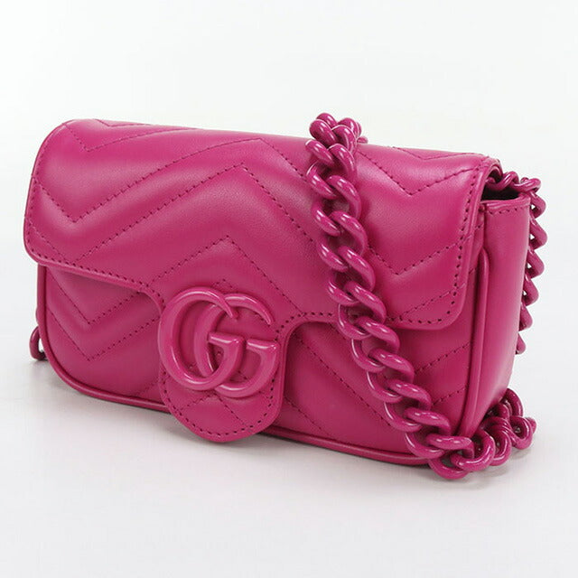 中古 グッチ ショルダーバッグ レディース ブランド GUCCI GGマーモント チェーンショルダーバッグ 699757 ピンク バッグ USDGU88313011