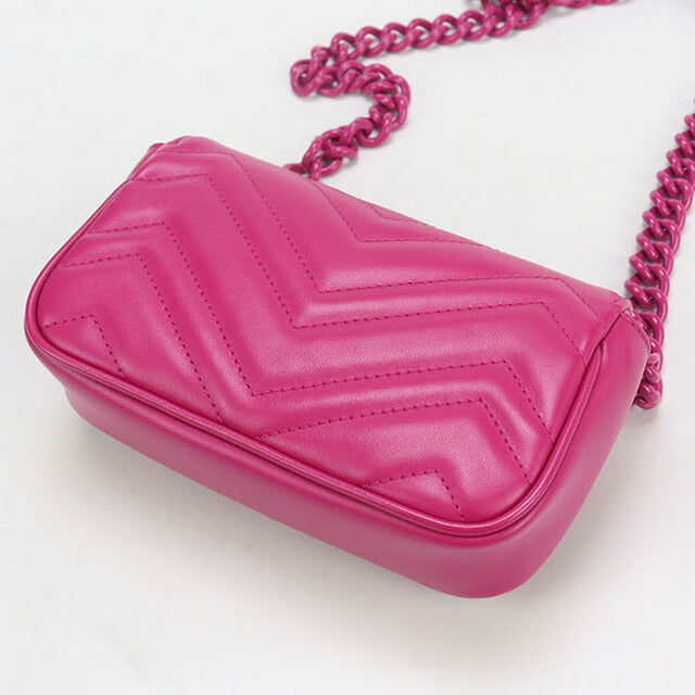 中古 グッチ ショルダーバッグ レディース ブランド GUCCI GGマーモント チェーンショルダーバッグ 699757 ピンク バッグ USDGU88313011