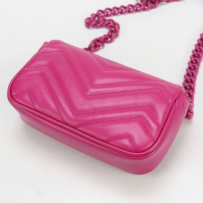 中古 グッチ ショルダーバッグ レディース ブランド GUCCI GGマーモント チェーンショルダーバッグ 699757 ピンク バッグ USDGU88313011