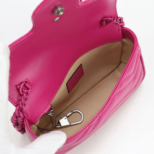 中古 グッチ ショルダーバッグ レディース ブランド GUCCI GGマーモント チェーンショルダーバッグ 699757 ピンク バッグ USDGU88313011