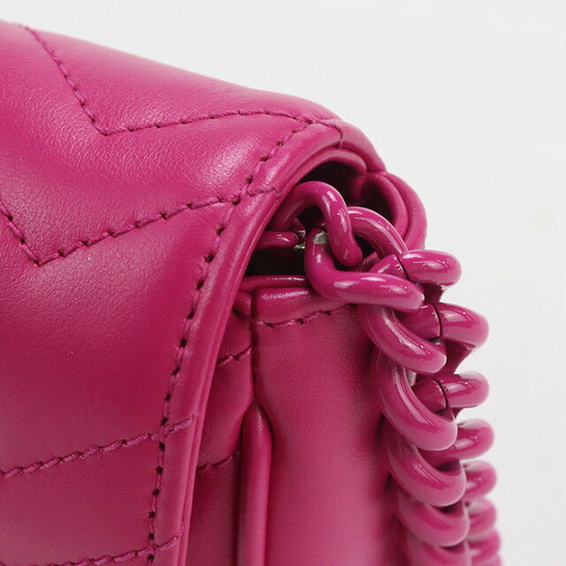 中古 グッチ ショルダーバッグ レディース ブランド GUCCI GGマーモント チェーンショルダーバッグ 699757 ピンク バッグ USDGU88313011