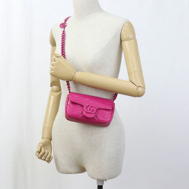 中古 グッチ ショルダーバッグ レディース ブランド GUCCI GGマーモント チェーンショルダーバッグ 699757 ピンク バッグ USDGU88313011