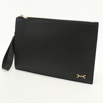 中古 グッチ クラッチバッグ メンズ ブランド GUCCI グッチ ホースビット レザー 700524 ブラック バッグ USDGU89501011