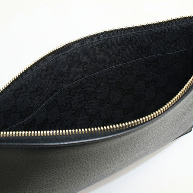 中古 グッチ クラッチバッグ メンズ ブランド GUCCI グッチ ホースビット レザー 700524 ブラック バッグ USDGU89501011