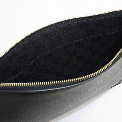 中古 グッチ クラッチバッグ メンズ ブランド GUCCI グッチ ホースビット レザー 700524 ブラック バッグ USDGU89501011