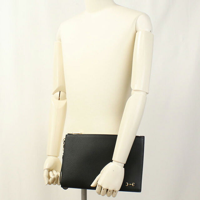 中古 グッチ クラッチバッグ メンズ ブランド GUCCI グッチ ホースビット レザー 700524 ブラック バッグ USDGU89501011
