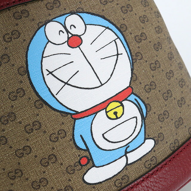 中古 グッチ 斜め掛け ショルダーバッグ レディース ブランド GUCCI ドラえもん マイクロGG レザー 647801 ブラウン バッグ USDGU90630011