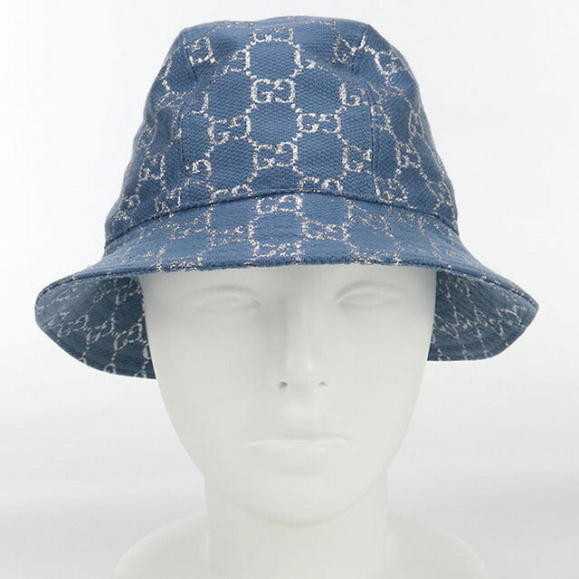 中古 グッチ ハット ユニセックス ブランド GUCCI バケットハット 631951 ブルー 帽子 USDGU91300011