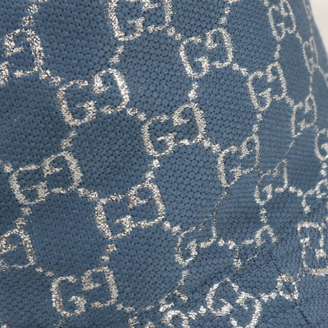 中古 グッチ ハット ユニセックス ブランド GUCCI バケットハット 631951 ブルー 帽子 USDGU91300011