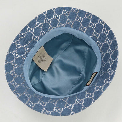 中古 グッチ ハット ユニセックス ブランド GUCCI バケットハット 631951 ブルー 帽子 USDGU91300011