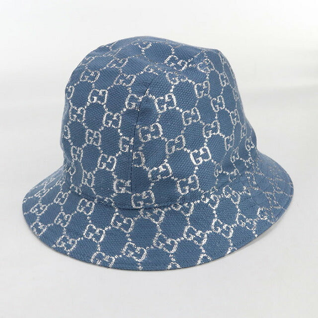 中古 グッチ ハット ユニセックス ブランド GUCCI バケットハット 631951 ブルー 帽子 USDGU91300011