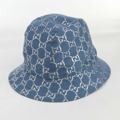 中古 グッチ ハット ユニセックス ブランド GUCCI バケットハット 631951 ブルー 帽子 USDGU91300011