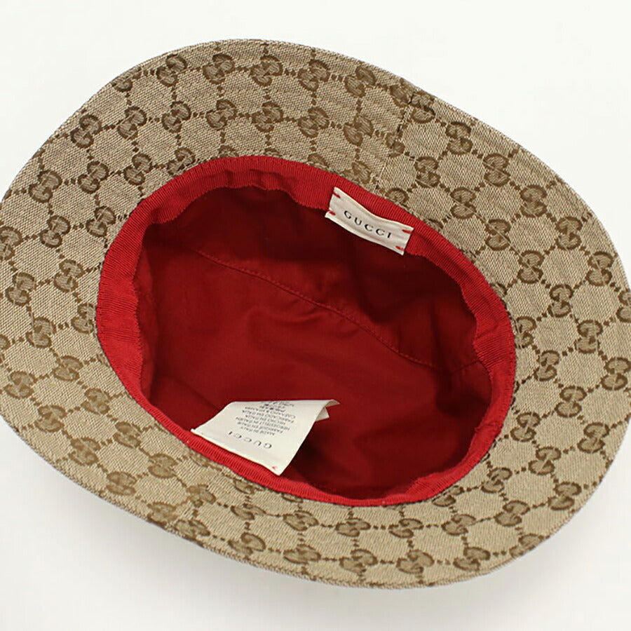 中古 グッチ ハット キッズ ブランド GUCCI チルドレンズ オリジナルGG フェドラハット 411790 ベージュ 帽子 USDGU93945011