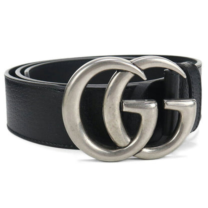 中古 グッチ ベルト メンズ ブランド GUCCI GGマーモント レザー 406831 ブラック 小物 USDGU94250011