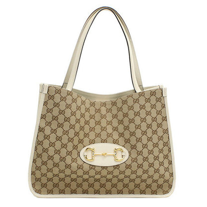 中古 グッチ トートバッグ レディース ブランド GUCCI グッチ　ホースビット 1955 レザー 623694 ベージュ バッグ USDGU94533011