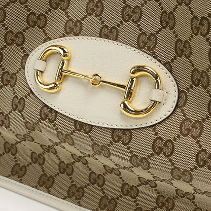 中古 グッチ トートバッグ レディース ブランド GUCCI グッチ　ホースビット 1955 レザー 623694 ベージュ バッグ USDGU94533011