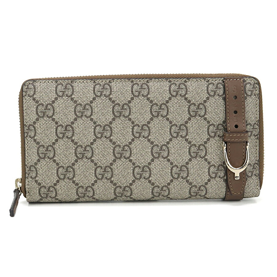 中古 グッチ 長財布ラウンドファスナー レディース ブランド GUCCI GGスプリーム ジップアラウンドウォレット レザー 309758 ベージュ 財布 USDGU94778011