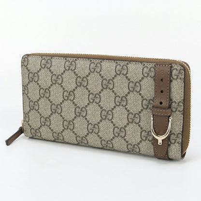 中古 グッチ 長財布ラウンドファスナー レディース ブランド GUCCI GGスプリーム ジップアラウンドウォレット レザー 309758 ベージュ 財布 USDGU94778011