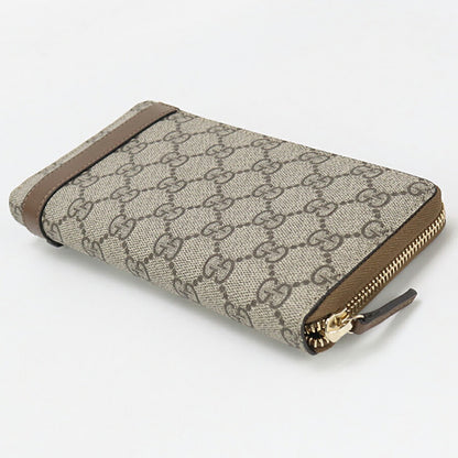 中古 グッチ 長財布ラウンドファスナー レディース ブランド GUCCI GGスプリーム ジップアラウンドウォレット レザー 309758 ベージュ 財布 USDGU94778011