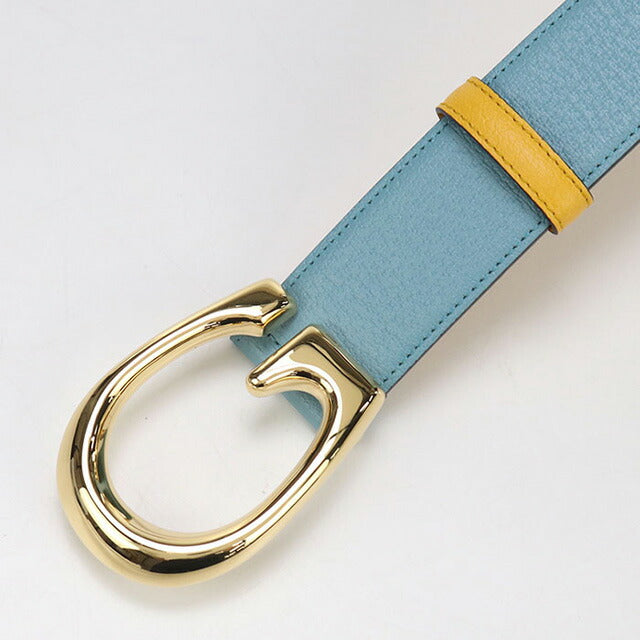 中古 グッチ ベルト ユニセックス ブランド GUCCI Gバックル バイカラーベルト レザー 709954 ブルー 小物 USDGU94793011