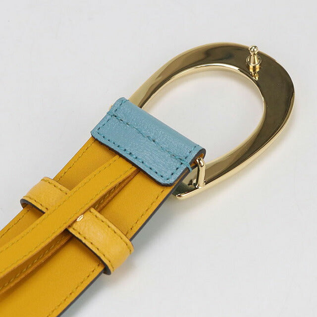 中古 グッチ ベルト ユニセックス ブランド GUCCI Gバックル バイカラーベルト レザー 709954 ブルー 小物 USDGU94793011