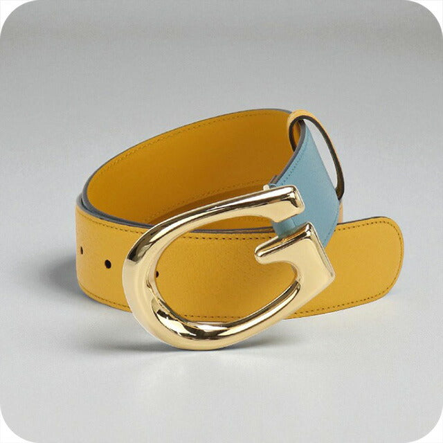 中古 グッチ ベルト ユニセックス ブランド GUCCI Gバックル バイカラーベルト レザー 709954 ブルー 小物 USDGU94793011