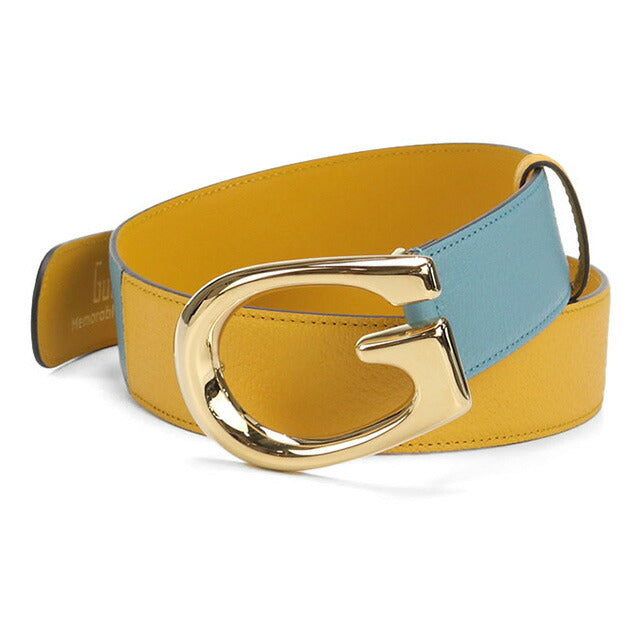 中古 グッチ ベルト ユニセックス ブランド GUCCI Gバックル バイカラーべルト レザー 709954 ブルー 小物 USDGU94794011