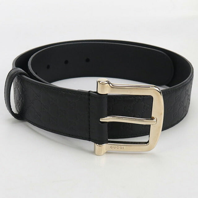 中古 グッチ ベルト メンズ ブランド GUCCI マイクログッチシマ レザー 281548 ブラック 小物 USDGU94797011
