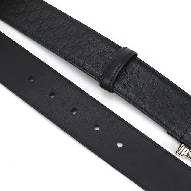 中古 グッチ ベルト メンズ ブランド GUCCI マイクログッチシマ レザー 281548 ブラック 小物 USDGU94797011