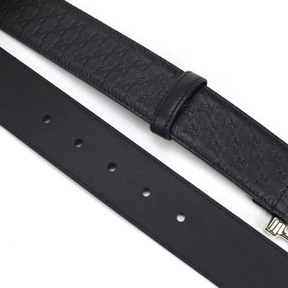 中古 グッチ ベルト メンズ ブランド GUCCI マイクログッチシマ レザー 281548 ブラック 小物 USDGU94797011