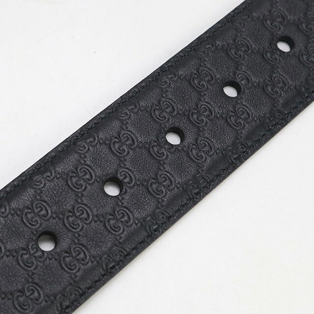 中古 グッチ ベルト メンズ ブランド GUCCI マイクログッチシマ レザー 281548 ブラック 小物 USDGU94797011