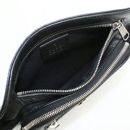 中古 グッチ ボディバッグ メンズ ブランド GUCCI インターロッキングG ベルトバッグ レザー 575857 ブラック バッグ USDGU94896011