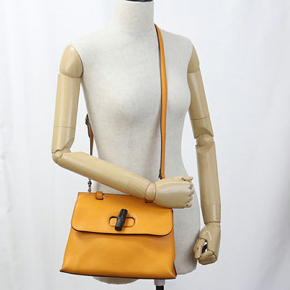 中古 グッチ ハンドバッグ レディース ブランド GUCCI バンブー デイリー 2WAYハンドバッグ レザー 370831 オレンジ バッグ USDGU94933011