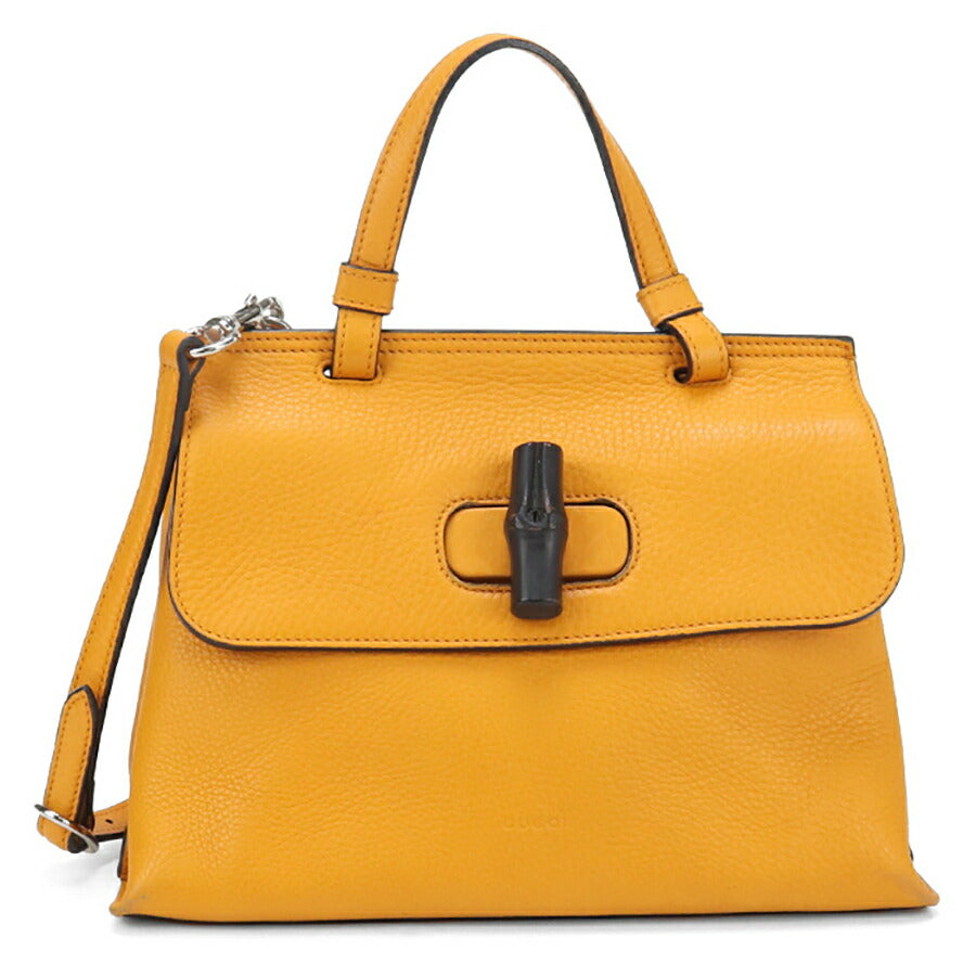 中古 グッチ ハンドバッグ レディース ブランド GUCCI バンブー デイリー 2WAYハンドバッグ レザー 370831 オレンジ バッグ USDGU94933011