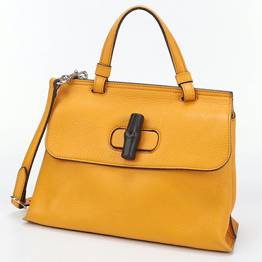 中古 グッチ ハンドバッグ レディース ブランド GUCCI バンブー デイリー 2WAYハンドバッグ レザー 370831 オレンジ バッグ USDGU94933011